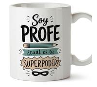 Mugffins mug avec texte Soy profe ¿cuál es tu superpoder? en Espagnol pour enseignant drôle | cadeau école | céramique 330 Ml/11 oz | Enseñanza v3