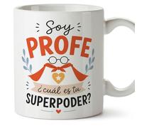 Mugffins mug avec texte Soy profe ¿cuál es tu superpoder? en Espagnol pour enseignant drôle | cadeau école | céramique 330 Ml/11 oz | Enseñanza v1