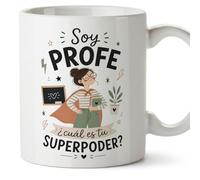 Mugffins mug cadeau enseignant drôle avec texte Soy profe ¿cuál es tu superpoder? en Espagnol | céramique 330 ml 11 oz | Enseñanza v1