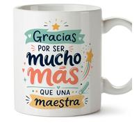 Mugffins mug cadeau maîtresse école maternelle avec texte Gracias por ser mucho más que una maestra en Espagnol | céramique 330 ml 11 oz | Infantil v3