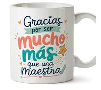 Mugffins mug cadeau maîtresse école maternelle avec texte Gracias por ser mucho más que una maestra en Espagnol | céramique 330 ml 11 oz | Infantil v4