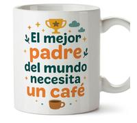 Mugffins mug cadeau papa | tasse avec message El mejor padre del mundo necesita un café en Espagnol 330 Ml/11 oz | pa y ma v2