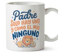 Mugffins mug cadeau papa | tasse avec message Padre solo hay uno y como el mío ninguno en Espagnol 330 Ml/11 oz | papi mami v3