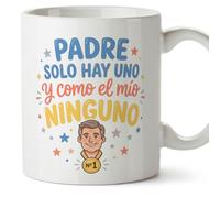 Mugffins mug cadeau papa | tasse avec message Padre solo hay uno y como el mío ninguno en Espagnol 330 Ml/11 oz | papi mami v8