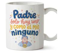 Mugffins mug cadeau papa | tasse avec message Padre solo hay uno y como el mío ninguno en Espagnol 330 Ml/11 oz | papi mami v7