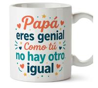 Mugffins mug cadeau papa | tasse avec message Papá eres genial Como tú no hay otro igual en Espagnol 330 Ml/11 oz | progenitores v4