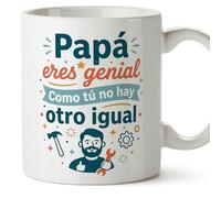 Mugffins mug cadeau papa | tasse avec message Papá eres genial Como tú no hay otro igual en Espagnol 330 Ml/11 oz | progenitores v5