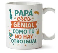 Mugffins mug cadeau papa | tasse avec message Papá eres genial Como tú no hay otro igual en Espagnol 330 Ml/11 oz | pa y ma v2