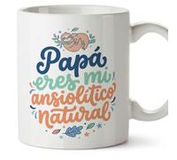 Mugffins mug cadeau papa | tasse avec message Papá eres mi ansiolítico natural en Espagnol 330 Ml/11 oz | papi mami v2