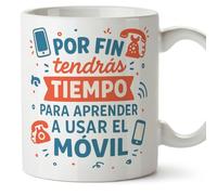 Mugffins mug cadeau retraite tasse amusante | Por fin tendrás tiempo para aprender a usar el móvil en Espagnol | 330 Ml 11 oz | jubilacion v2