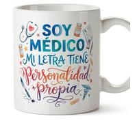 Mugffins mug drôle médecin avec texte Soy médico mi letra tiene personalidad propia en Espagnol | cadeau original docteur, hôpital, anniversaire, Noël | medicina v4