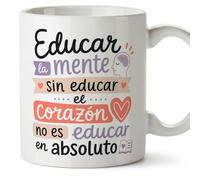 Mugffins mug enseignant avec texte Educar la mente sin educar el corazón no es educar en absoluto en Espagnol | cadeau professeur école | idée remerciement | Enseñanza v1