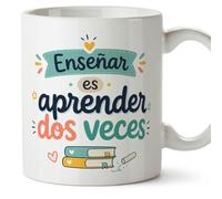 Mugffins mug enseignant avec texte Enseñar es aprender dos veces en Espagnol | cadeau professeur école | idée remerciement | Infantil v2