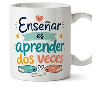Mugffins mug enseignant avec texte Enseñar es aprender dos veces en Espagnol | cadeau professeur école | idée remerciement | Infantil v1
