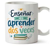 Mugffins mug enseignant avec texte Enseñar es aprender dos veces en Espagnol | cadeau professeur école | idée remerciement | Infantil v4