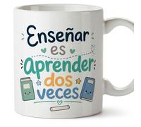 Mugffins mug enseignant avec texte Enseñar es aprender dos veces en Espagnol | cadeau professeur école | idée remerciement | Infantil v3