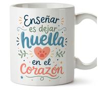 Mugffins mug enseignant avec texte Enseñar es dejar huella en el corazón en Espagnol | cadeau professeur école | idée remerciement | Infantil v9