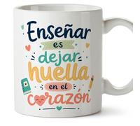 Mugffins mug enseignant avec texte Enseñar es dejar huella en el corazón en Espagnol | cadeau professeur école | idée remerciement | Infantil v8