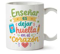 Mugffins mug enseignant avec texte Enseñar es dejar huella en el corazón en Espagnol | cadeau professeur école | idée remerciement | Infantil v2
