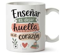 Mugffins mug enseignant avec texte Enseñar es dejar huella en el corazón en Espagnol | cadeau professeur école | idée remerciement | Enseñanza v1