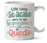 Mugffins mug enseignant avec texte Este curso se acaba pero lo que aprendimos se queda en Espagnol | cadeau professeur école | idée remerciement | Infantil v6