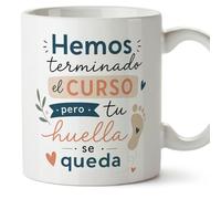 Mugffins mug enseignant avec texte Hemos terminado el curso pero tu huella se queda en Espagnol | cadeau professeur école | idée remerciement | Enseñanza v3