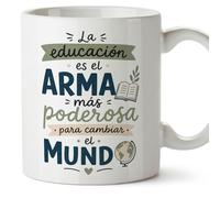 Mugffins mug enseignant avec texte La educación es el arma más poderosa para cambiar el mundo en Espagnol | cadeau professeur école | idée remerciement | Enseñanza v1