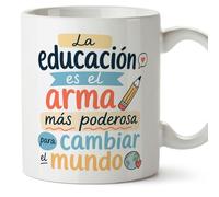 Mugffins mug enseignant avec texte La educación es el arma más poderosa para cambiar el mundo en Espagnol | cadeau professeur école | idée remerciement | Enseñanza v2