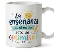 Mugffins mug enseignant avec texte La enseñanza es el mayor acto de optimismo en Espagnol | cadeau professeur école | idée remerciement | Infantil v2