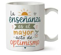 Mugffins mug enseignant avec texte La enseñanza es el mayor acto de optimismo en Espagnol | cadeau professeur école | idée remerciement | Enseñanza v3