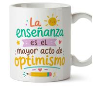 Mugffins mug enseignant avec texte La enseñanza es el mayor acto de optimismo en Espagnol | cadeau professeur école | idée remerciement | Infantil v1