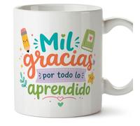 Mugffins mug enseignant avec texte Mil gracias por todo lo aprendido en Espagnol | cadeau professeur école | idée remerciement | Infantil v1