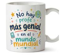 Mugffins mug enseignant avec texte No hay profe más genial en el mundo mundial en Espagnol | cadeau professeur école | idée remerciement | Infantil v4