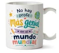 Mugffins mug enseignant avec texte No hay profe más genial en el mundo mundial en Espagnol | cadeau professeur école | idée remerciement | Infantil v1