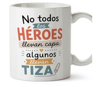 Mugffins mug enseignant avec texte No todos los héroes llevan capa algunos llevan tiza en Espagnol | cadeau professeur école | idée remerciement | Enseñanza v2