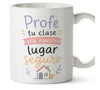 Mugffins mug enseignant avec texte Profe tu clase era nuestro lugar seguro en Espagnol | cadeau professeur école | idée remerciement | Enseñanza v3