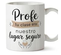 Mugffins mug enseignant avec texte Profe tu clase era nuestro lugar seguro en Espagnol | cadeau professeur école | idée remerciement | Enseñanza v2