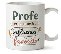 Mugffins mug enseignant drôle avec texte Profe eres nuestro influencer favorito en Espagnol | cadeau professeur école | céramique 330 Ml/11 oz | Enseñanza v7