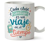Mugffins mug enseignant histoire avec texte Cada clase contigo es un viaje en el tiempo en Espagnol | cadeau école | céramique 330 Ml 11 oz | Infantil v2