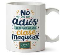 Mugffins mug enseignant retraite avec texte No es un adiós es el final de una clase magistral en Espagnol | Céramique 330 Ml 11 oz | Infantil v4