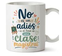 Mugffins mug enseignant retraite avec texte No es un adiós es el final de una clase magistral en Espagnol | Céramique 330 Ml 11 oz | Infantil v2