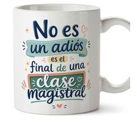 Mugffins mug enseignant retraite avec texte No es un adiós es el final de una clase magistral en Espagnol | Céramique 330 Ml 11 oz | Infantil v3
