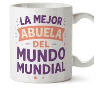 Mugffins mug grand-mère avec texte La mejor abuela del mundo mundial en Espagnol | cadeau mamie original anniversaire Noël | 330 Ml 11 oz | Abuelitos-2 v1.2MA