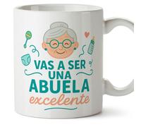 Mugffins mug grand-mère avec texte Vas a ser una abuela excelente en Espagnol | cadeau mamie original anniversaire Noël | 330 Ml 11 oz | Abuelitos-2 v2