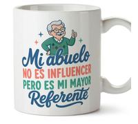 Mugffins mug grand-père avec texte Mi abuelo no es influencer pero es mi mayor referente en Espagnol | cadeau pour papy | 330 Ml / 11 oz | Abuelitos-3 v3