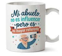 Mugffins mug grand-père avec texte Mi abuelo no es influencer pero es mi mayor referente en Espagnol | cadeau pour papy | 330 Ml / 11 oz | Abuelitos-3 v7