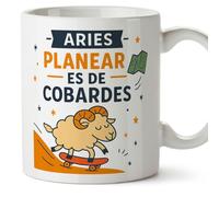 Mugffins Mug Horoscope Bélier drôle avec phrase Planear es de cobardes en Espagnol cadeau Bélier amusant à offrir signes du zodiaque | Zodiaco Humor v1