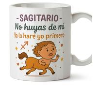 Mugffins Mug Horoscope Sagittaire drôle avec phrase - Sagitario - No huyas de mí Ya lo haré yo primero en Espagnol cadeau Sagittaire amusant à offrir signes du zodiaque | Zodiaco Humor v1
