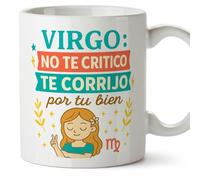 Mugffins Mug Horoscope Vierge drôle avec phrase - Virgo - No te critico te corrijo por tu bien en Espagnol cadeau Vierge amusant à offrir signes du zodiaque | Zodiaco Humor v1