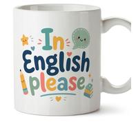 Mugffins Mug In English please en Anglais | cadeau enseignant Anglais | céramique 330 Ml/11 oz | micro-ondes et lave-vaisselle | Infantil v2